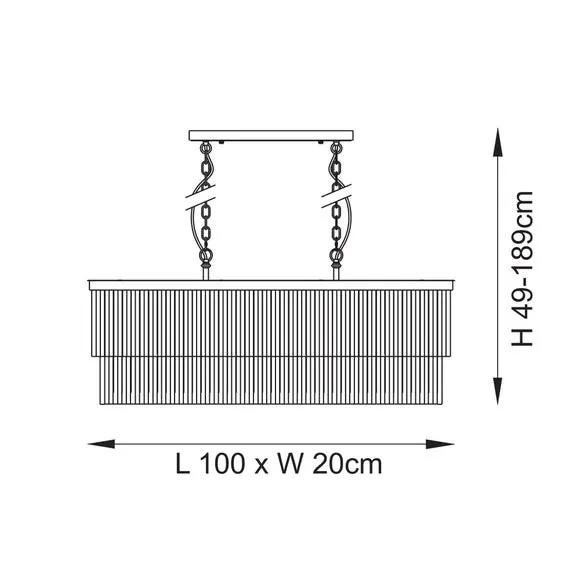 Vogue Corinne 4 Light Adjustable Linear Chandelier 6