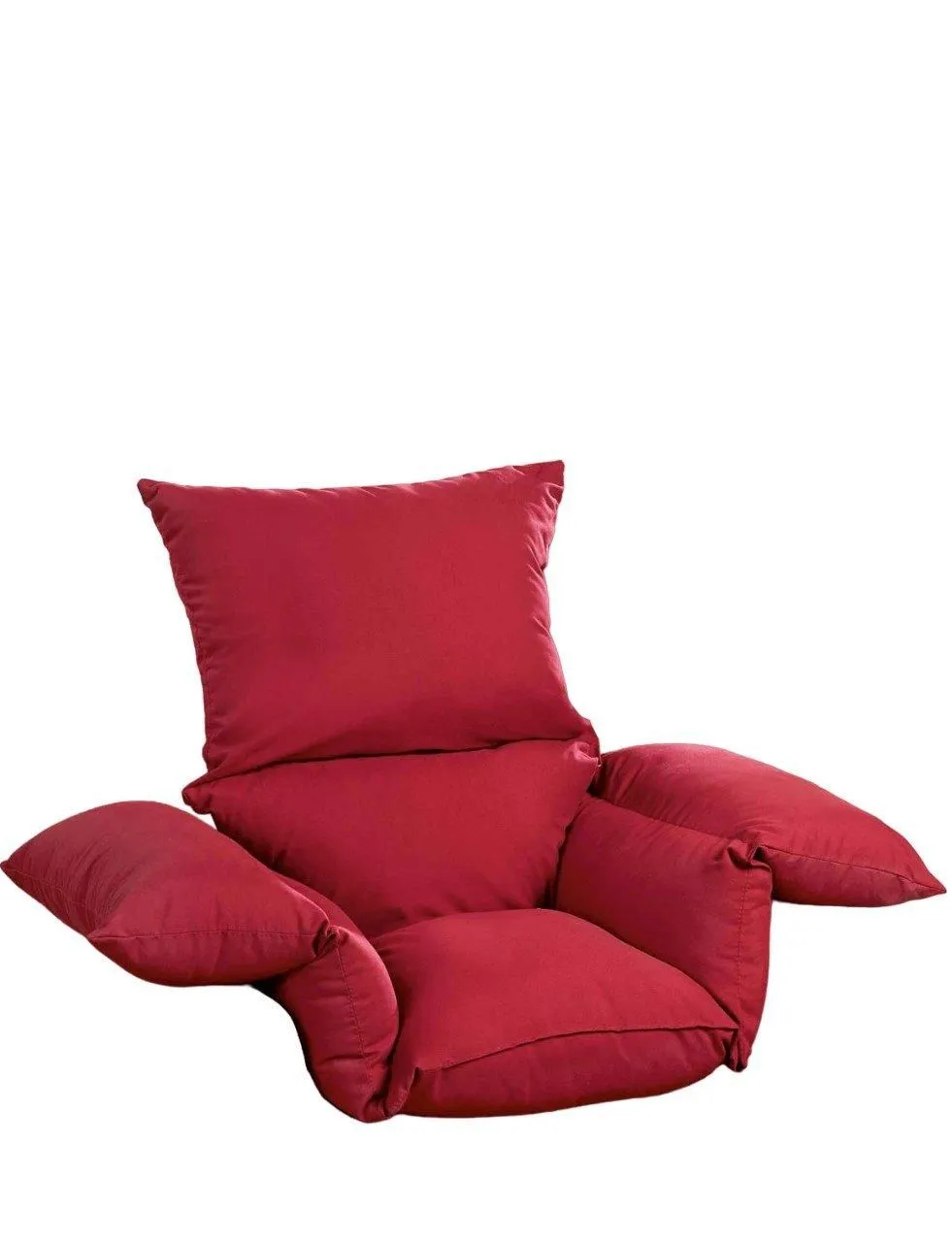 Chums Deeply Padded Comfort Cushion Soft Faux Suede Cover in Dark Red