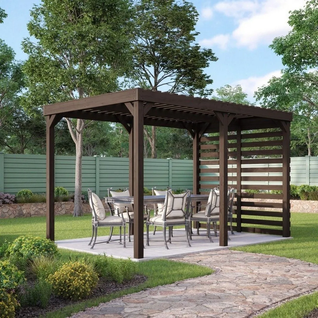 Rutland County Garden Furniture Ltd Shade Pergola - Wood - L360 x W360 x H270 cm - Rustic Brown 4