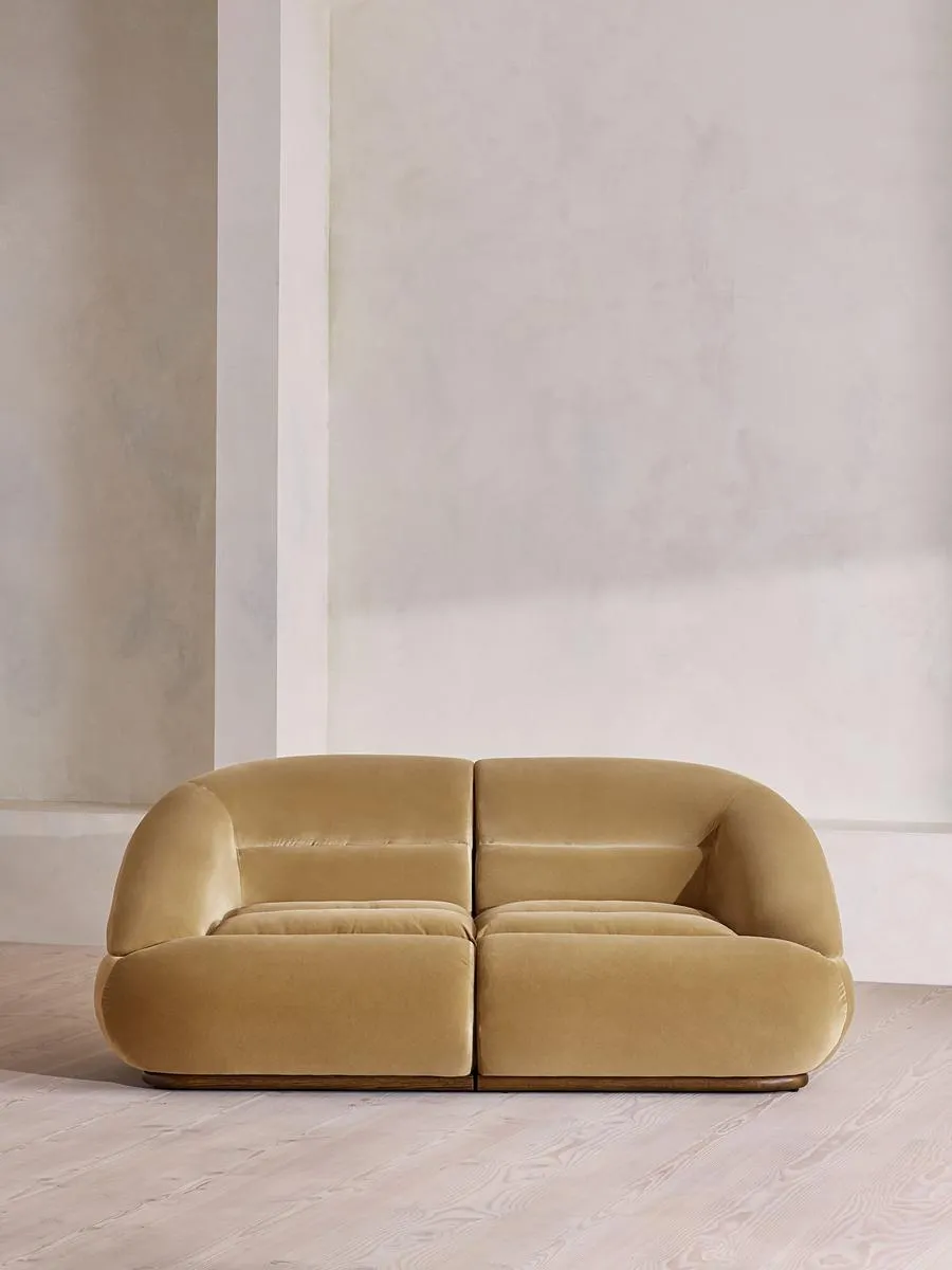 Edison Modular Sofa, Three Seater, Velvet, Camel