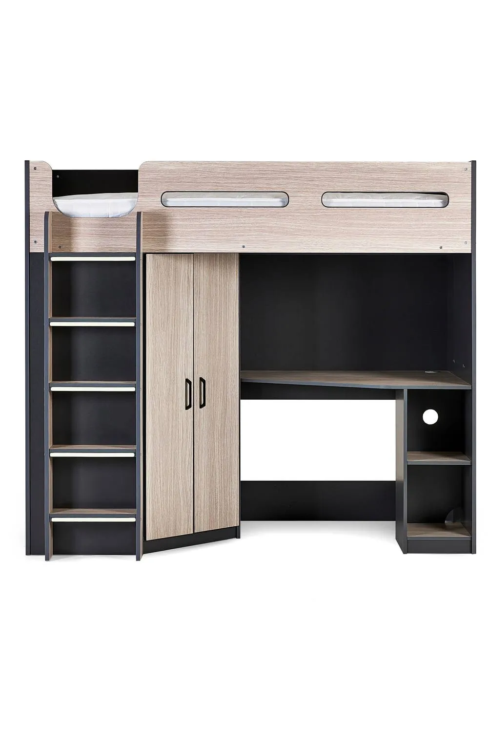 Julian Bowen Hercules Highsleeper Loft Bed with Desk in Natural 3