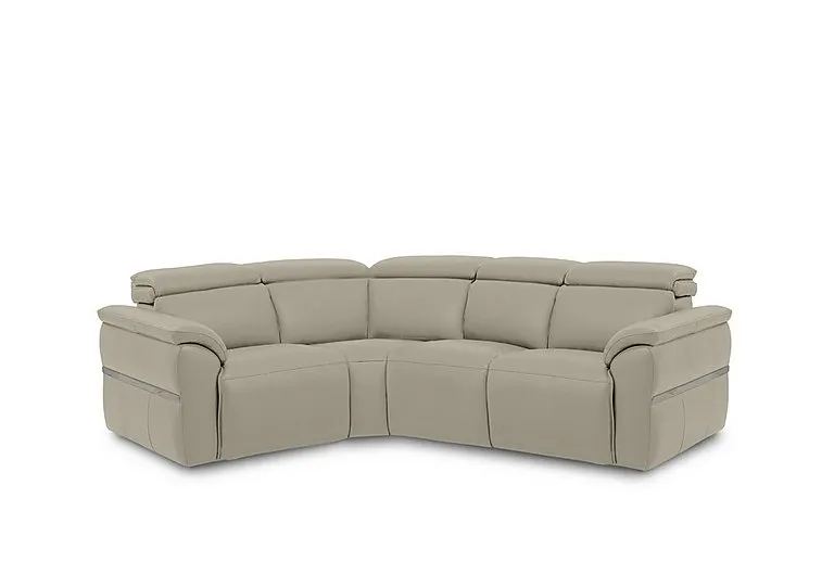 Dolomite Small Leather Left Hand Facing Corner Sofa