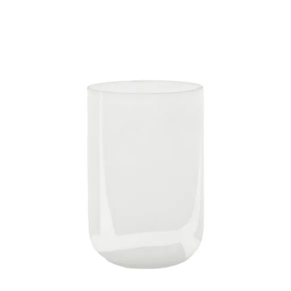 Crossland Grove Lorient Handblown Glass Swirl Vase White 230Mm, White