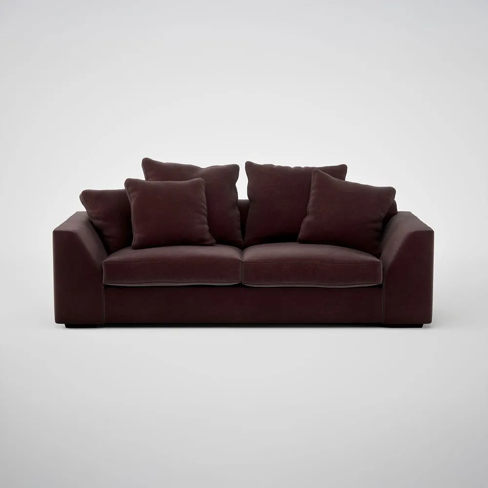 Heal's Cumulus 4 Seater Sofa Smart Luxe Velvet Acorn Black Feet