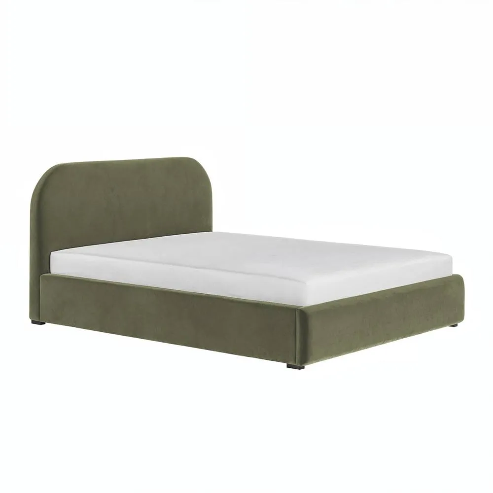 Flair Alba Ottoman Bed Khaki Green Velvet 4