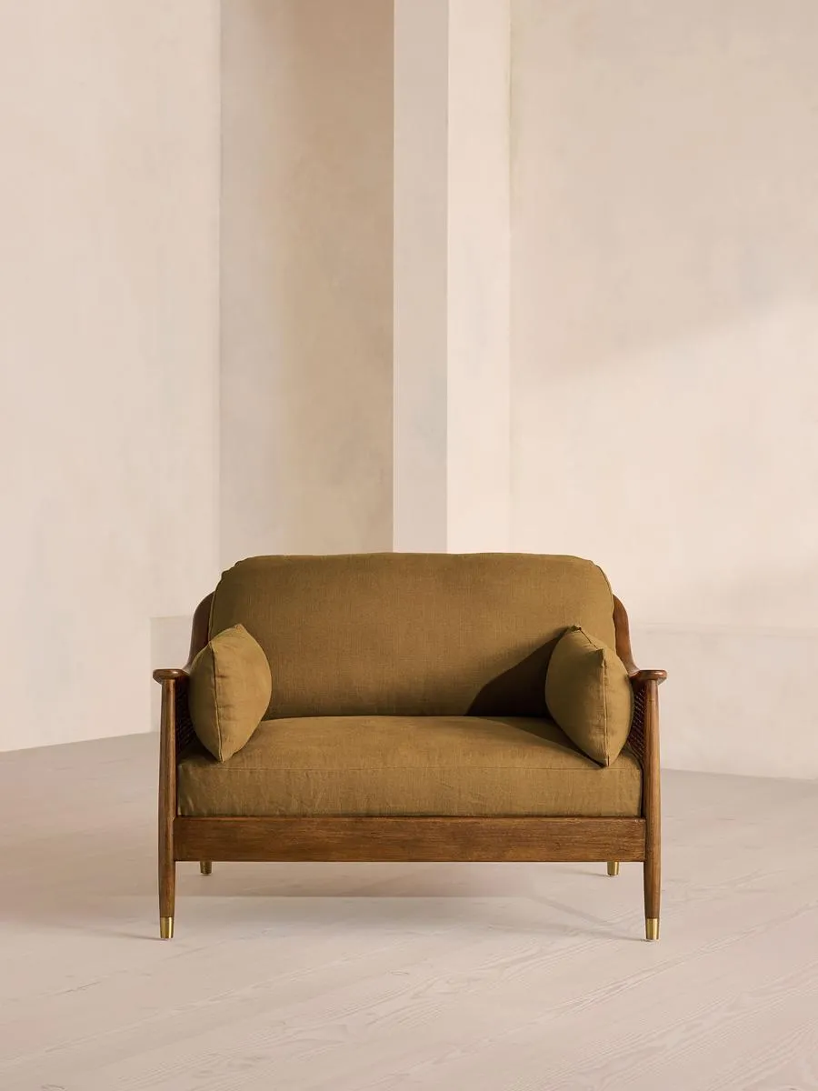 Atlanta Loveseat, Linen, Ochre