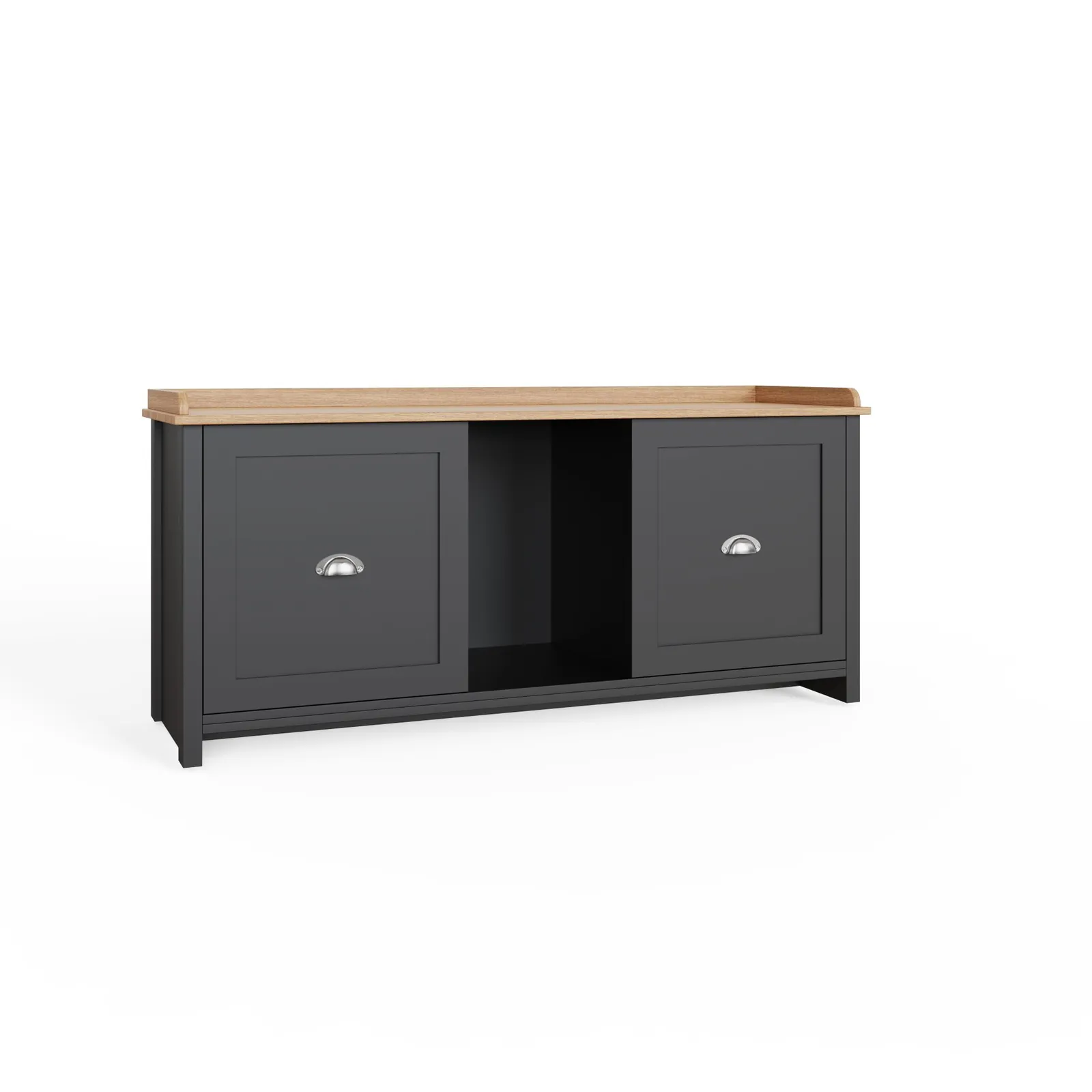 GFW Lancaster 2 Door Shoe Bench in Black 5