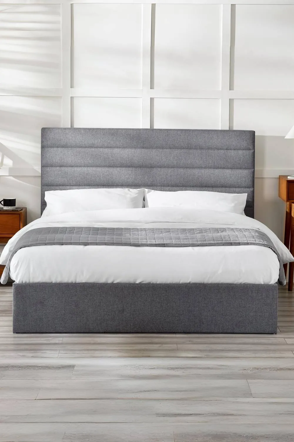 Julian Bowen Merida Upholstered Ottoman Storage Bed in Grey 3