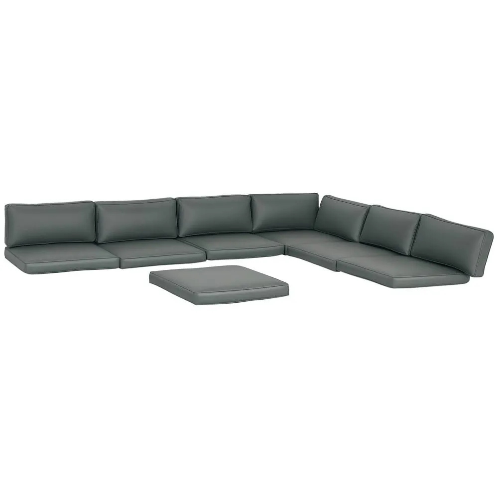 OUTSUNNY Replacement Cushions for Outdoor Furniture Garden Seat Cushion Pad in Grey