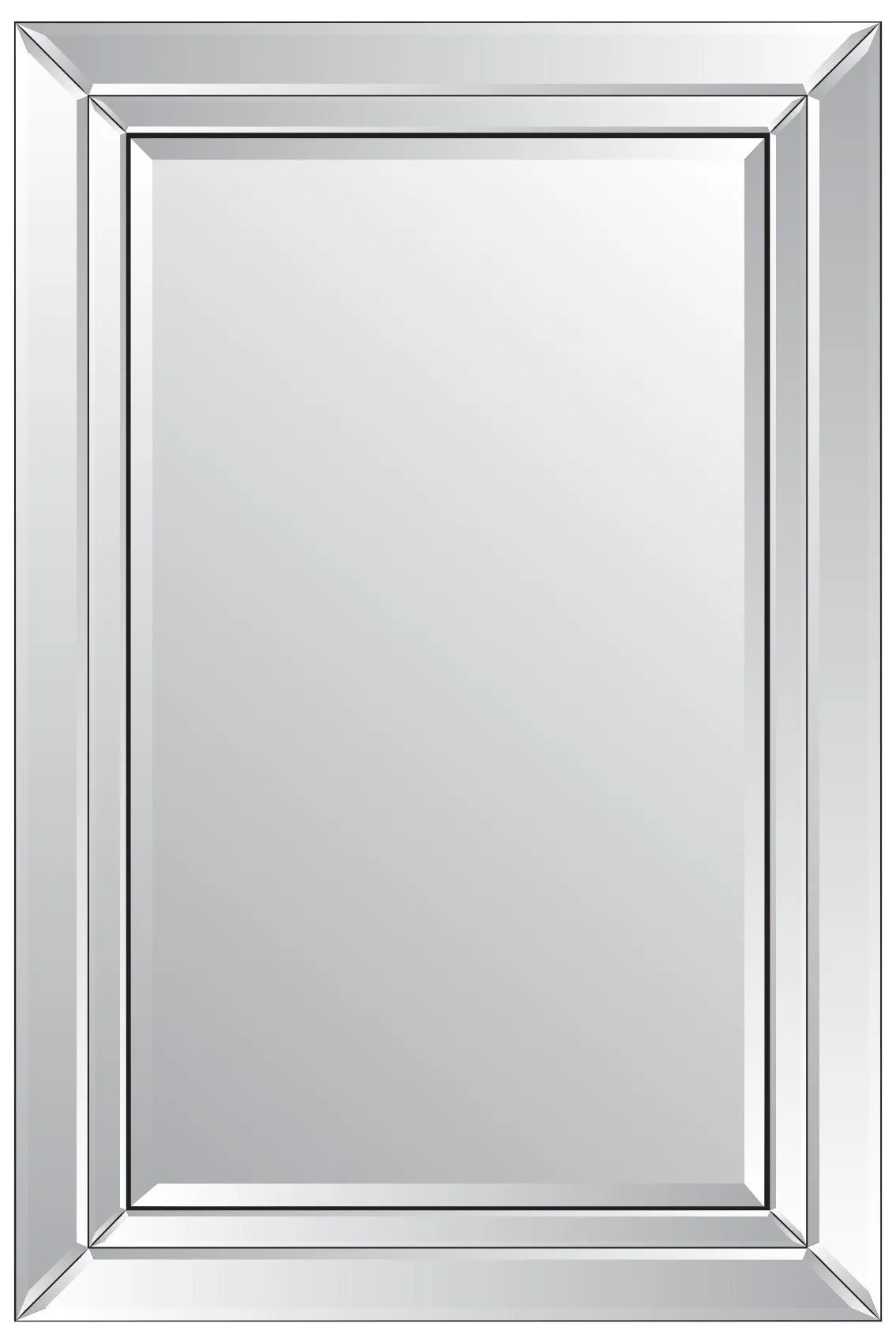 MirrorOutlet Cranbury All Glass Large Dress Mirror 120 x 80 CM in Silver 5