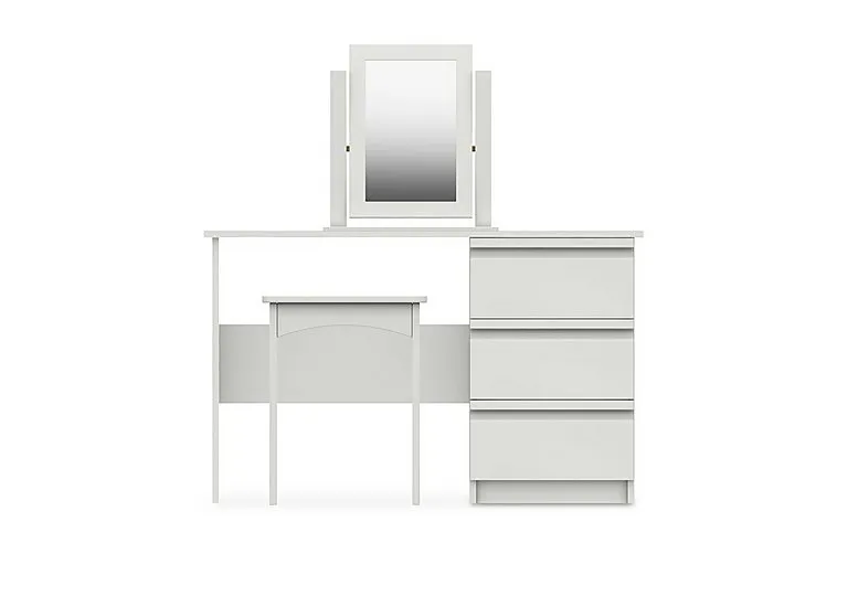 Kings Cross 3 Drawer Dressing Table with Stool and Mirror - White