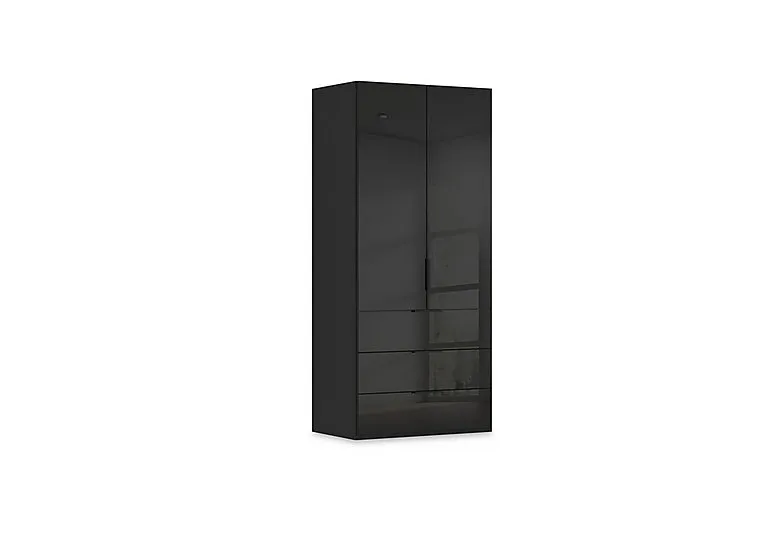 Haven 101cm 2 Door Combi Wardrobe with Glass Doors