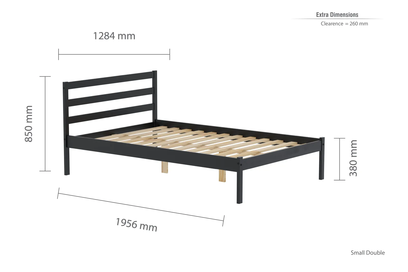 Birlea Luka Wooden Brown Bed Frame in Black 6