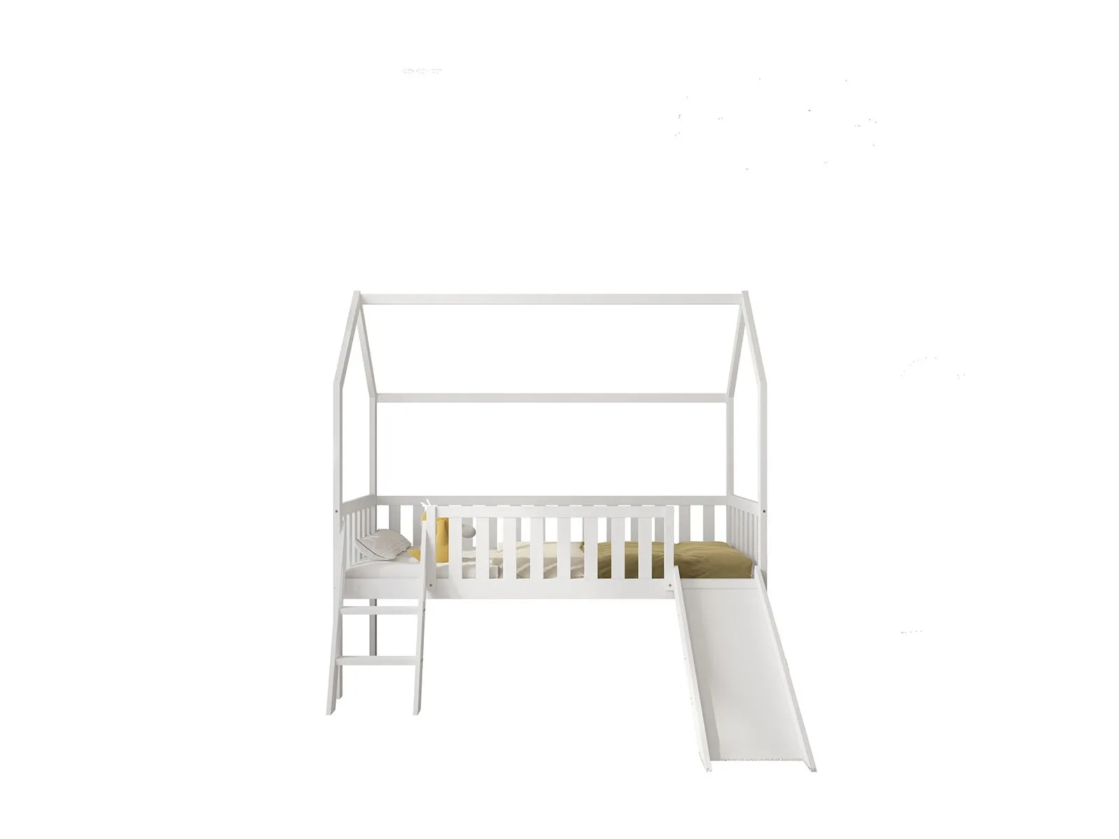 Flair Explorer Slide Mid Sleeper Bed with Rails in White 6