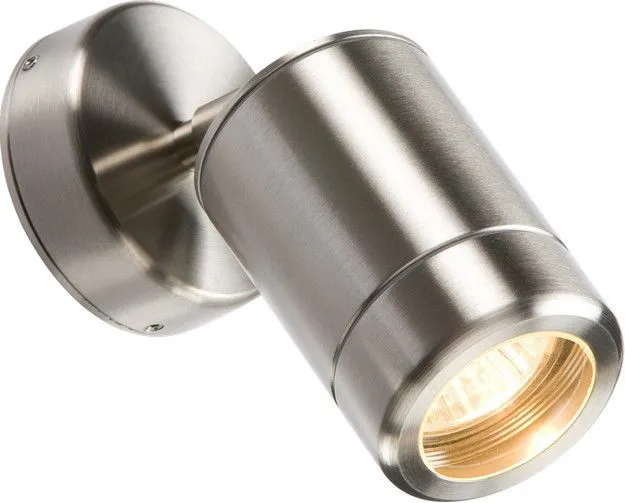 Netlighting Single Stainless Steel Adjustable Wall Light 230V IP65 GU10 35W in Grey