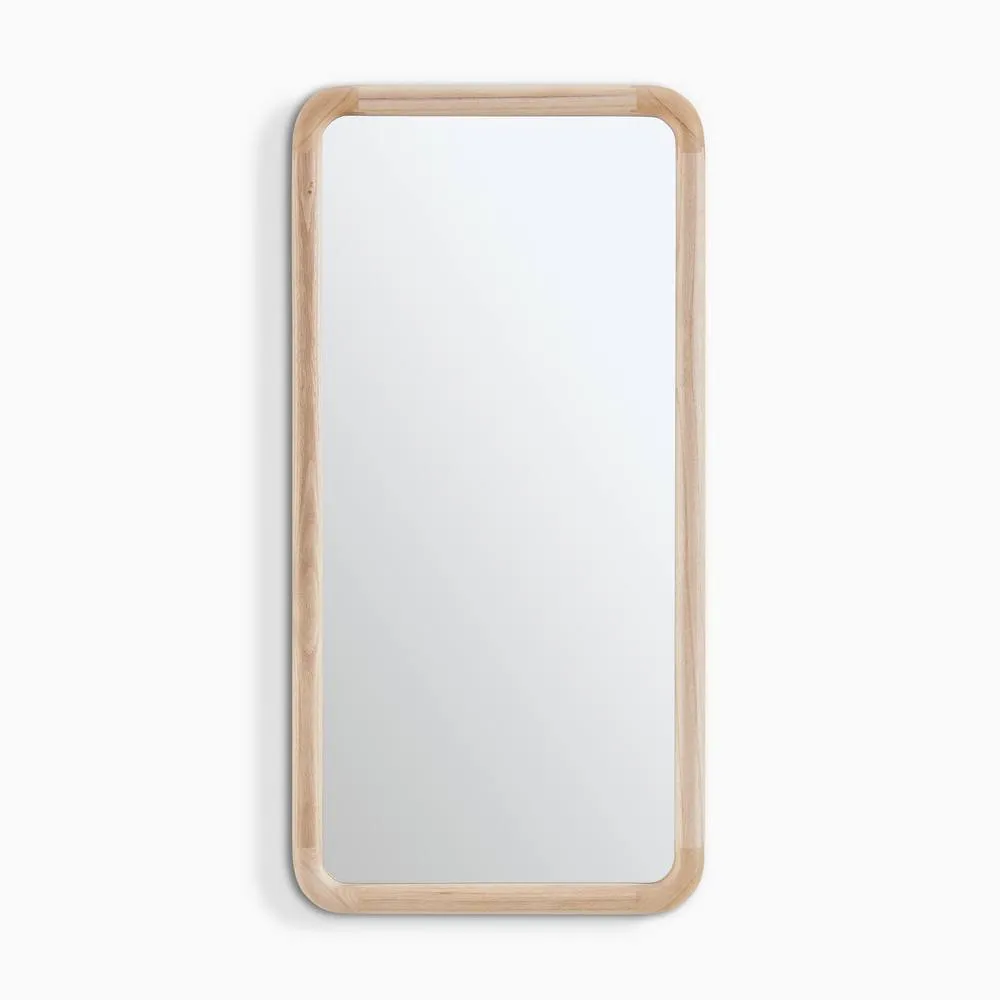 FurnitureboxUK Rowena Oak Wood Small 80x40cm Rectangle Wall Mirror in Light Brown 3