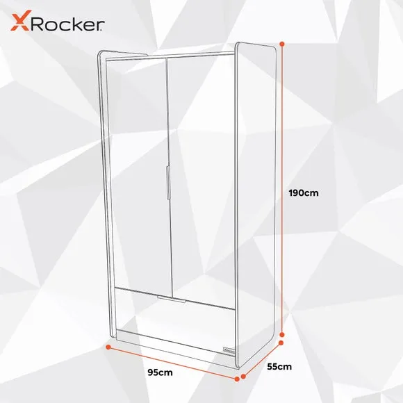 X Rocker Electra 2 Door Wardrobe with LED Lights 5