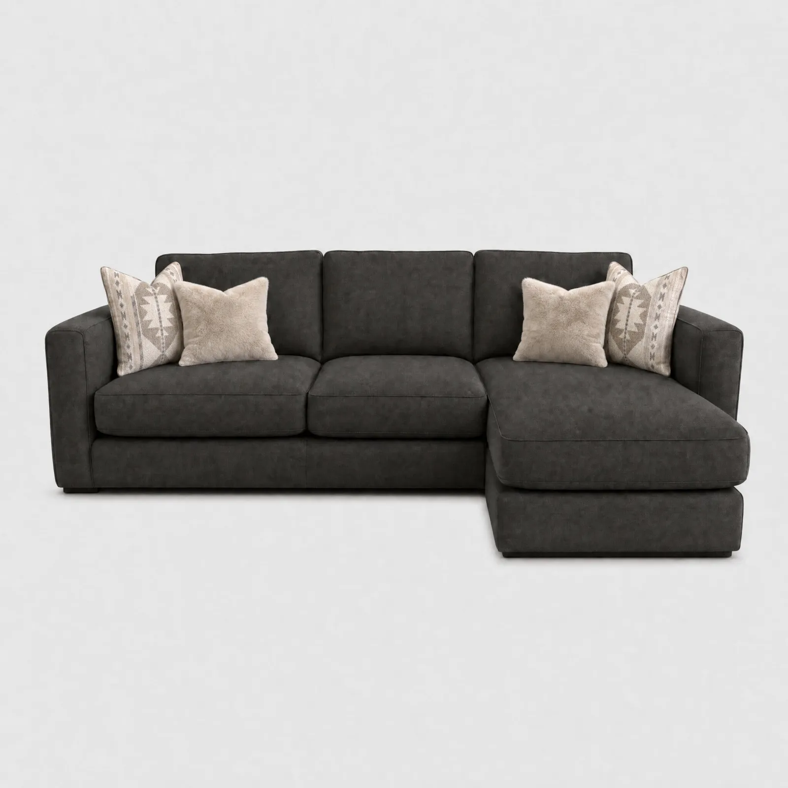 Bosham Large Chaise Corner Sofa RHF-Witton Bournville, Black Fabric | Barker & Stonehouse
