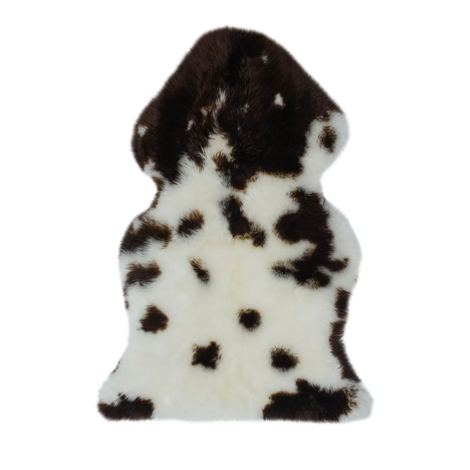 Single Pelt Patterned Sheepskin Rug Brown, White and Black