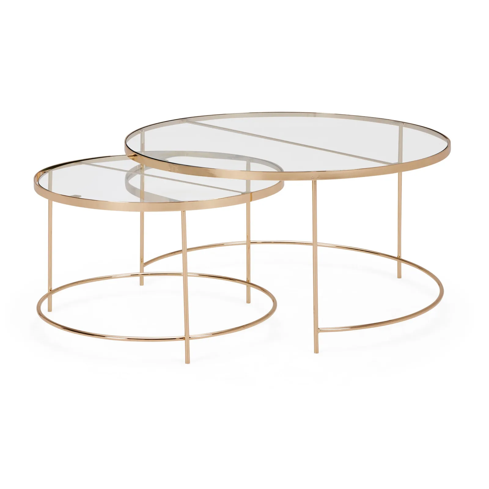 Ritz Glass Set of 2 Coffee Tables Clear