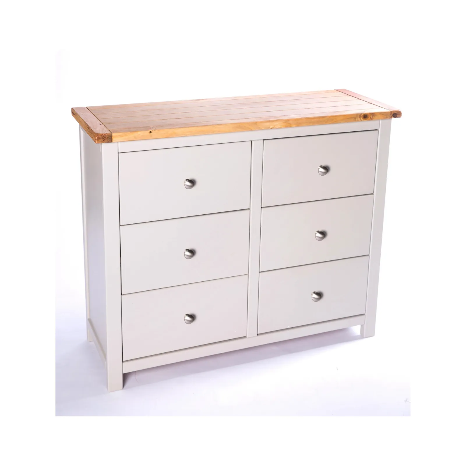 Cabinet Bits Argenta 6 Drawer Chest of Drawers Chrome Knob in Light Grey 3