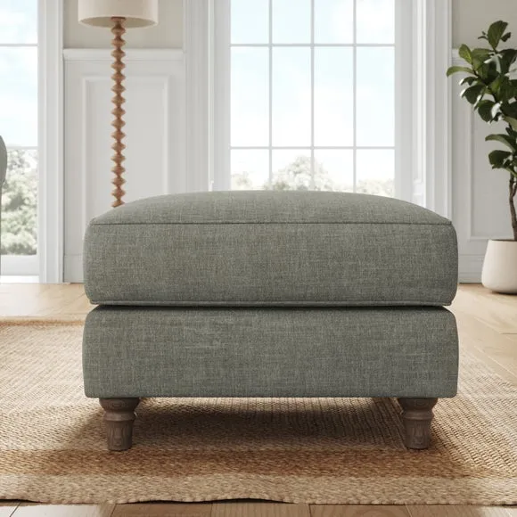 Flori Tonal Plush Chenille Footstool 2