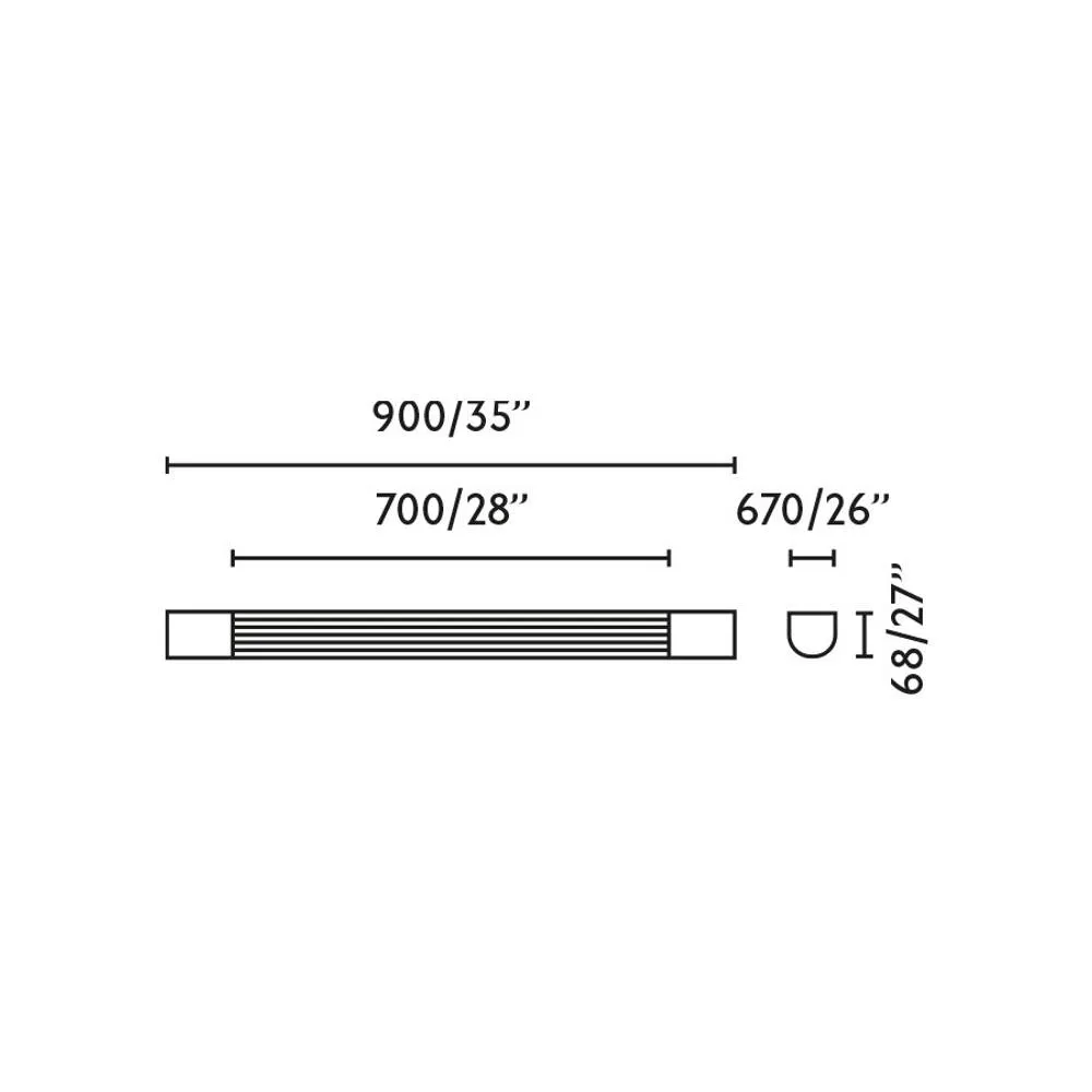 Netlighting Kiva 90cm LED Bathroom Wall Lamp Matt Black IP44 14W 2700K 2