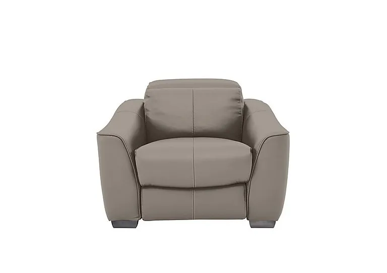 Xavier Leather Armchair - Silver Grey