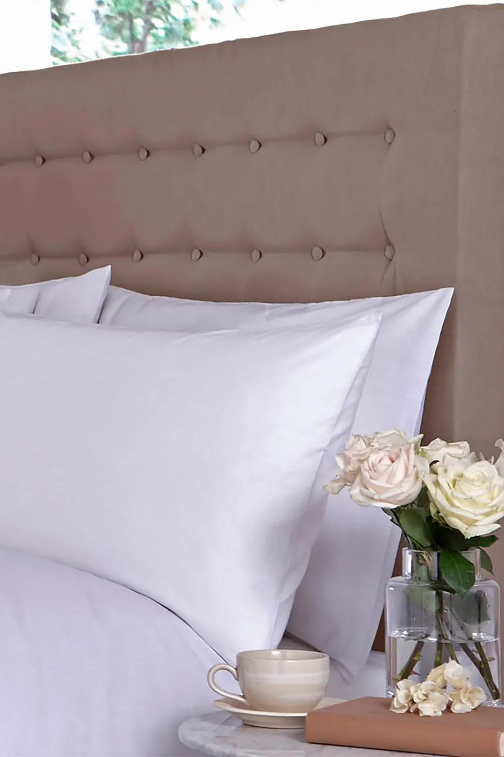 Martex White Bolster Pillowcase Cotton Percale - Sestina 100% Cotton Bolster