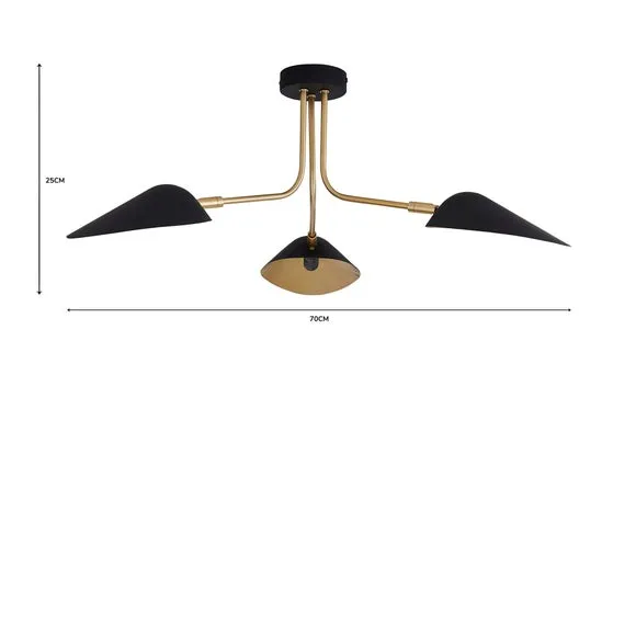 Savona 3 Light Semi Flush Ceiling Light 6