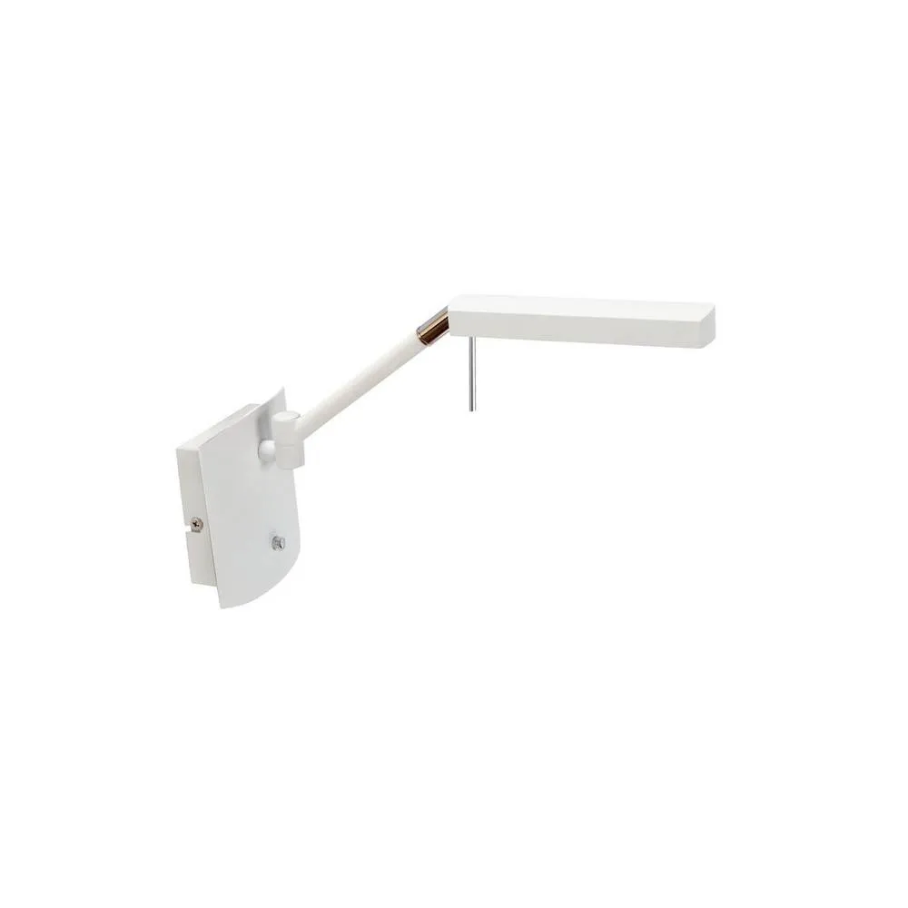 Netlighting Phuket Wall Lamp 1 Light 7W LED 3000K 600lm Matt White Polished Chrome