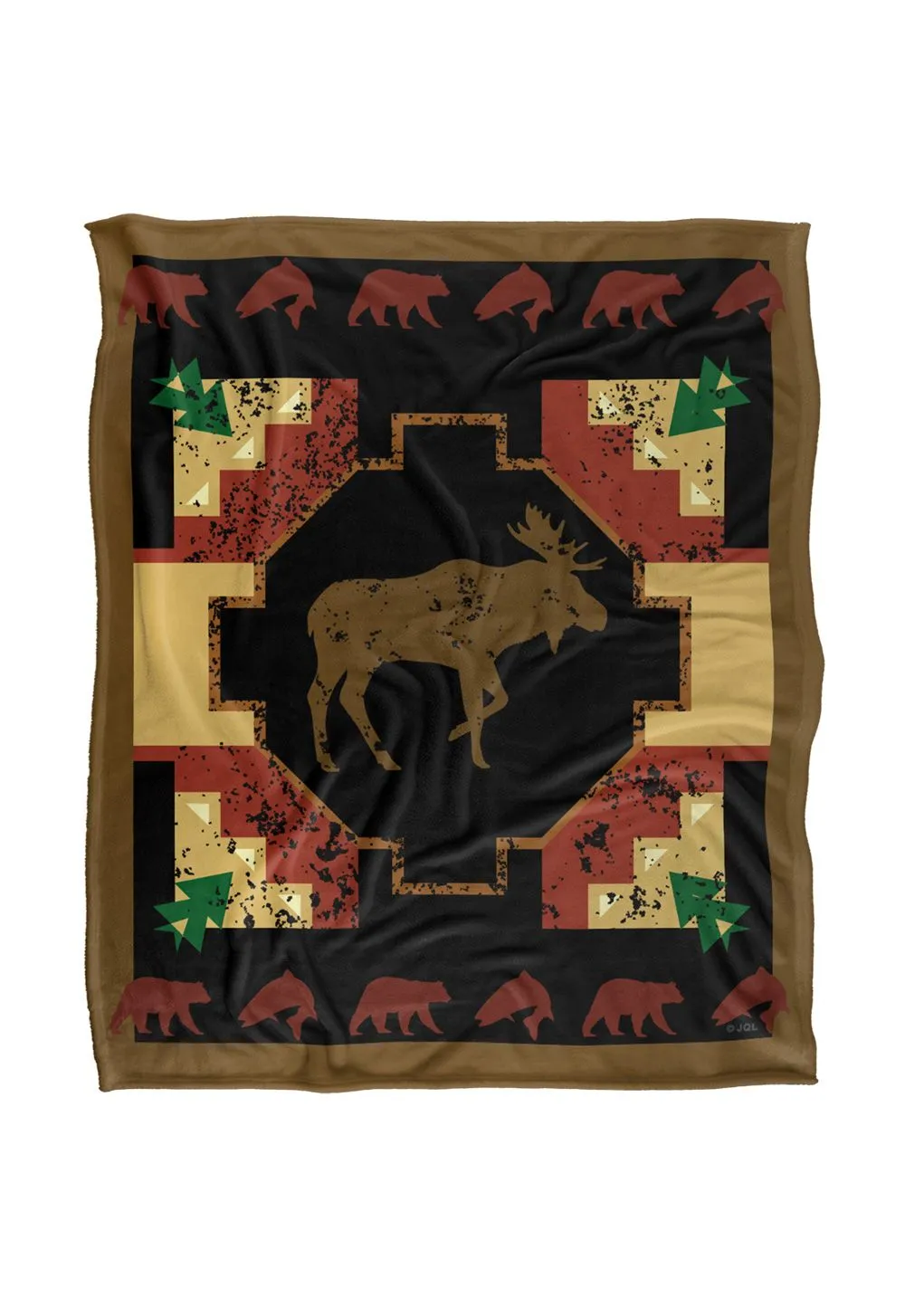JQ Licensing Southwest Moose 2 Silky Touch Super Soft Throw Blanket 152 X 127 cm in White