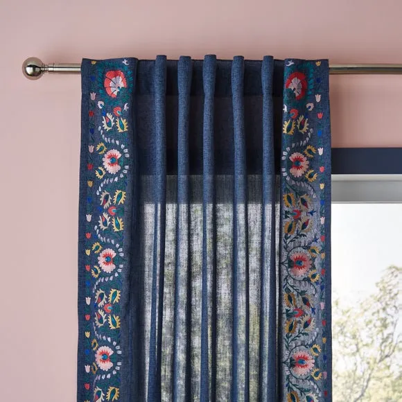 Hani Embroidered Hidden Tab Top Single Voile Panel 1