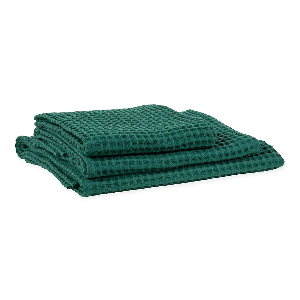 Heal's Waffle Hand Towel Green 50 x 100cm 2
