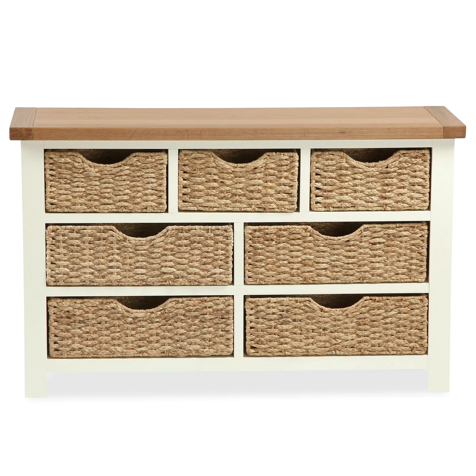 Wilby Cream 7 Drawer Chest with Baskets Cream