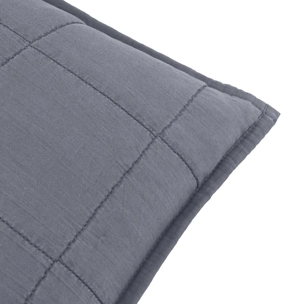 Yard Hebden Quilted Washed Cotton Cushion in Blue 4