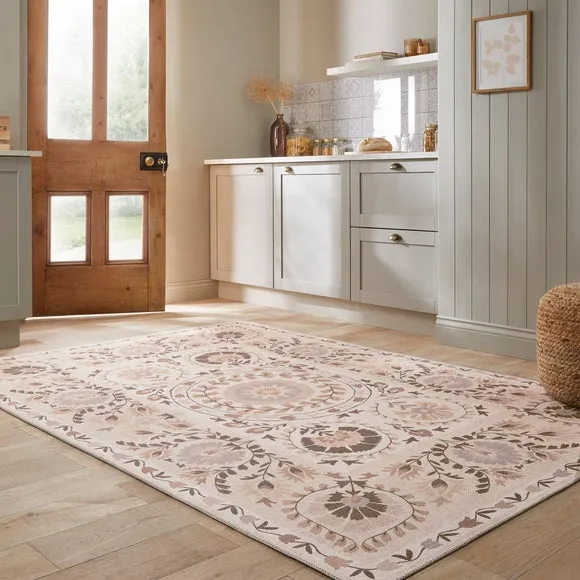 Hani Floral Washable Rug 1