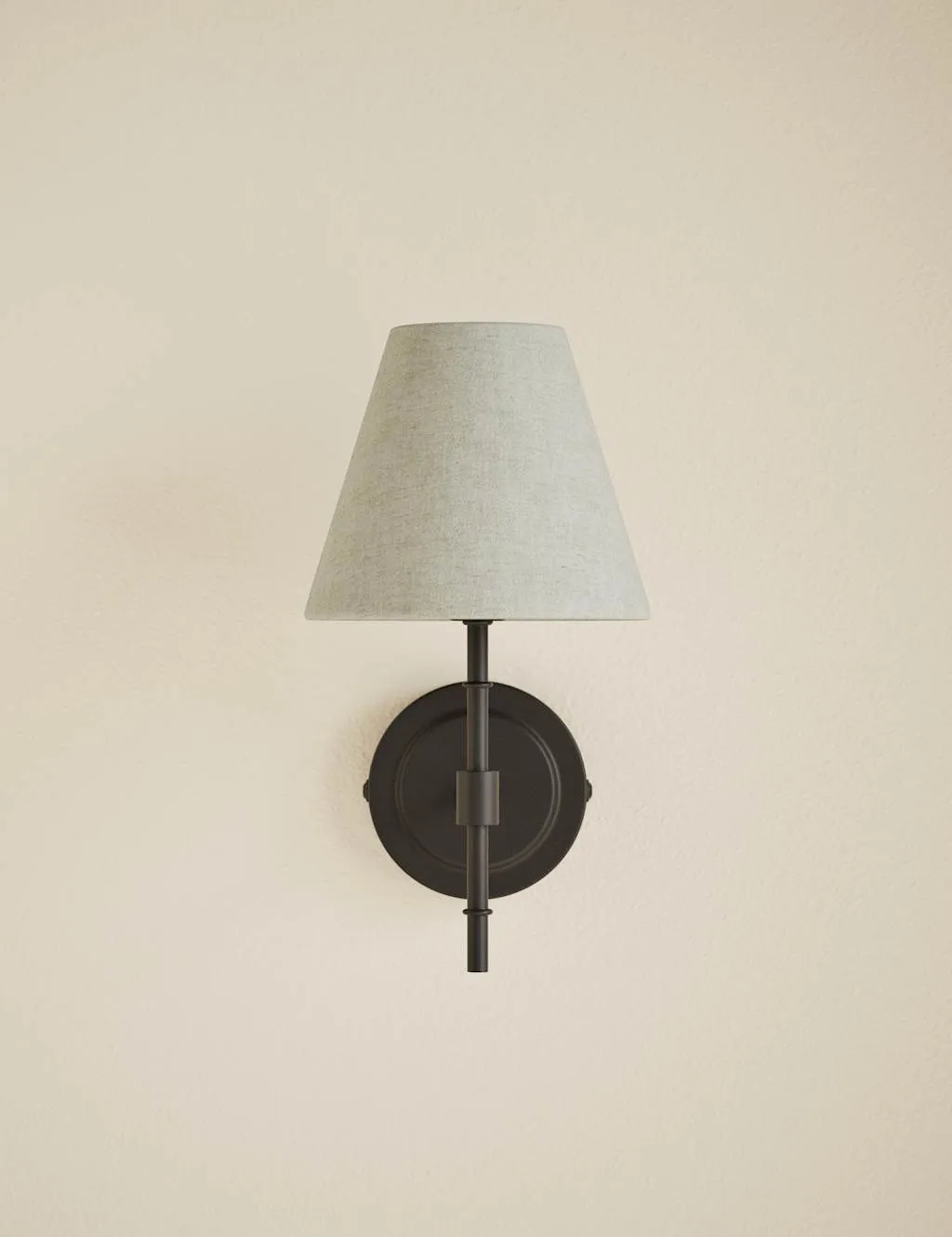 M&S Metal Ribbed Stem Wall Light Black