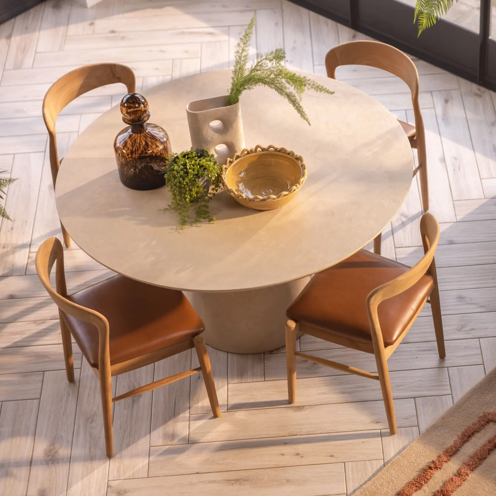 Capella Round Dining Table 140Cm, Round, Neutral Wood | Barker & Stonehouse 5