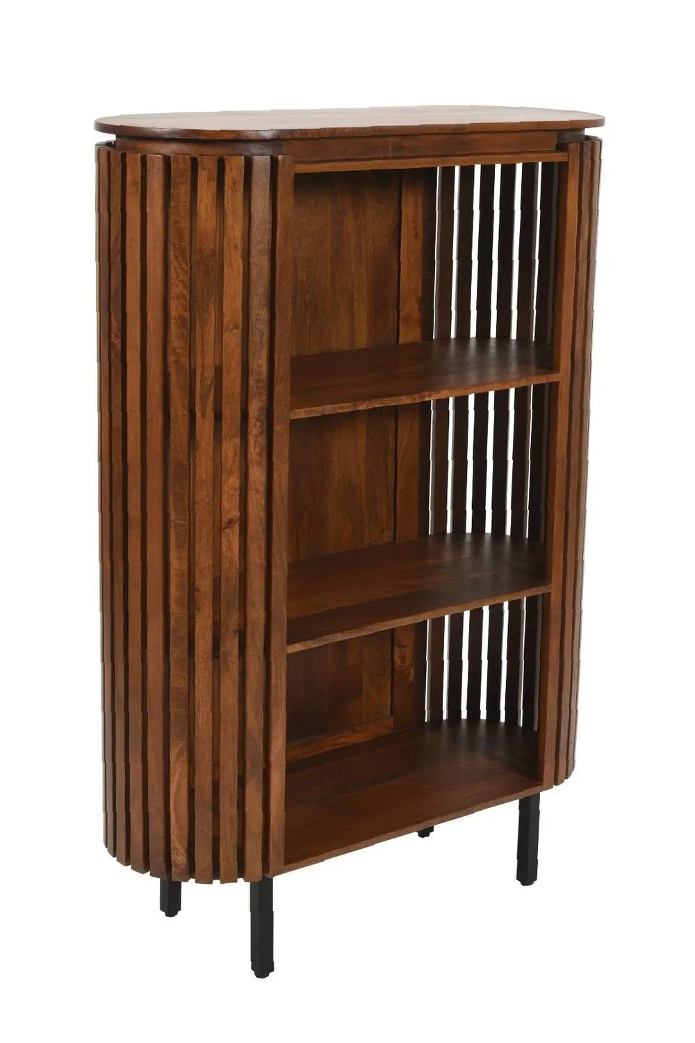IH Design Tackley Three Tier Mango Wood Bookcase Display Cabinet in Brown 3