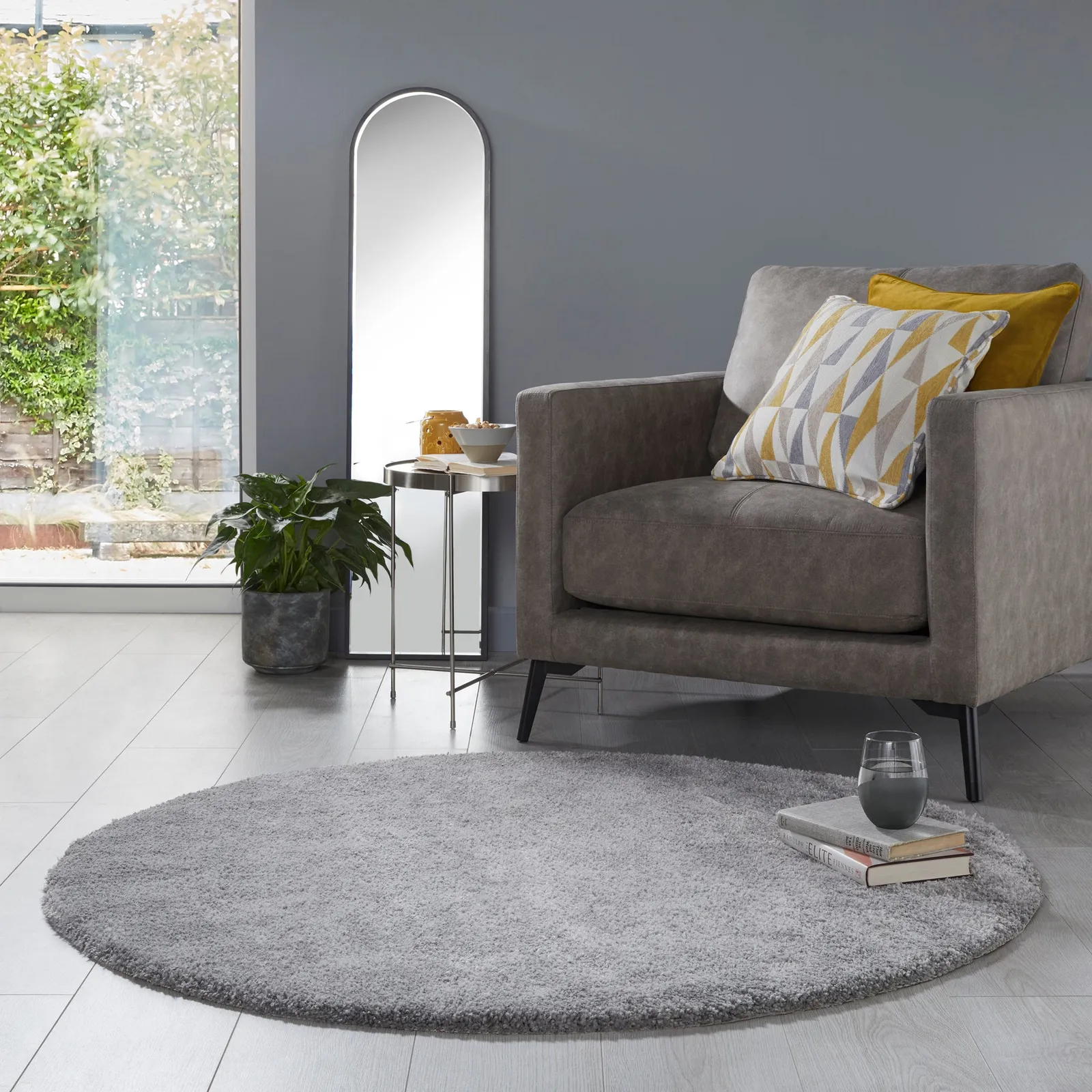 Jude Circle Rug Grey