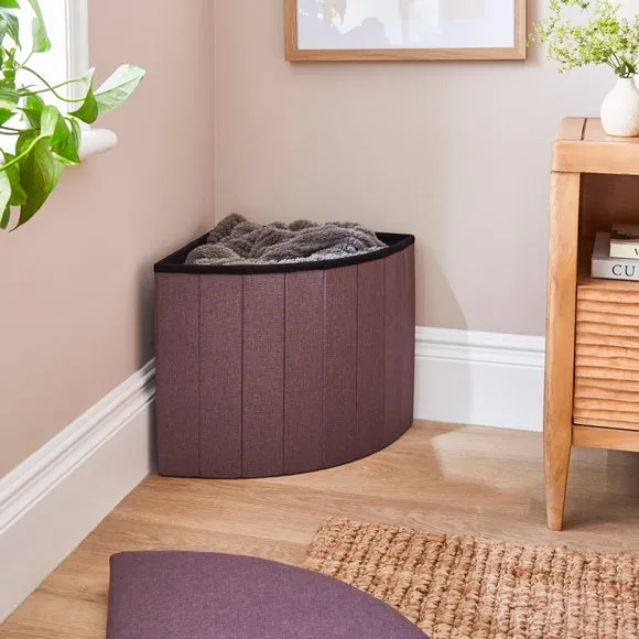 Faux Linen Corner Ottoman 2