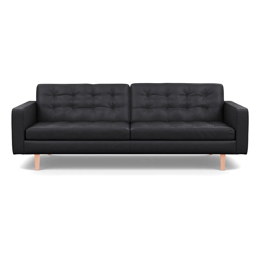 Heal's Hepburn 4 Seater Liena Leather Black 622 Natural 1