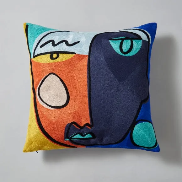 Elements Crewel Work Face Cushion 3