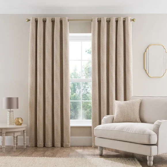 Gradient Spot Chenille Eyelet Curtains 2