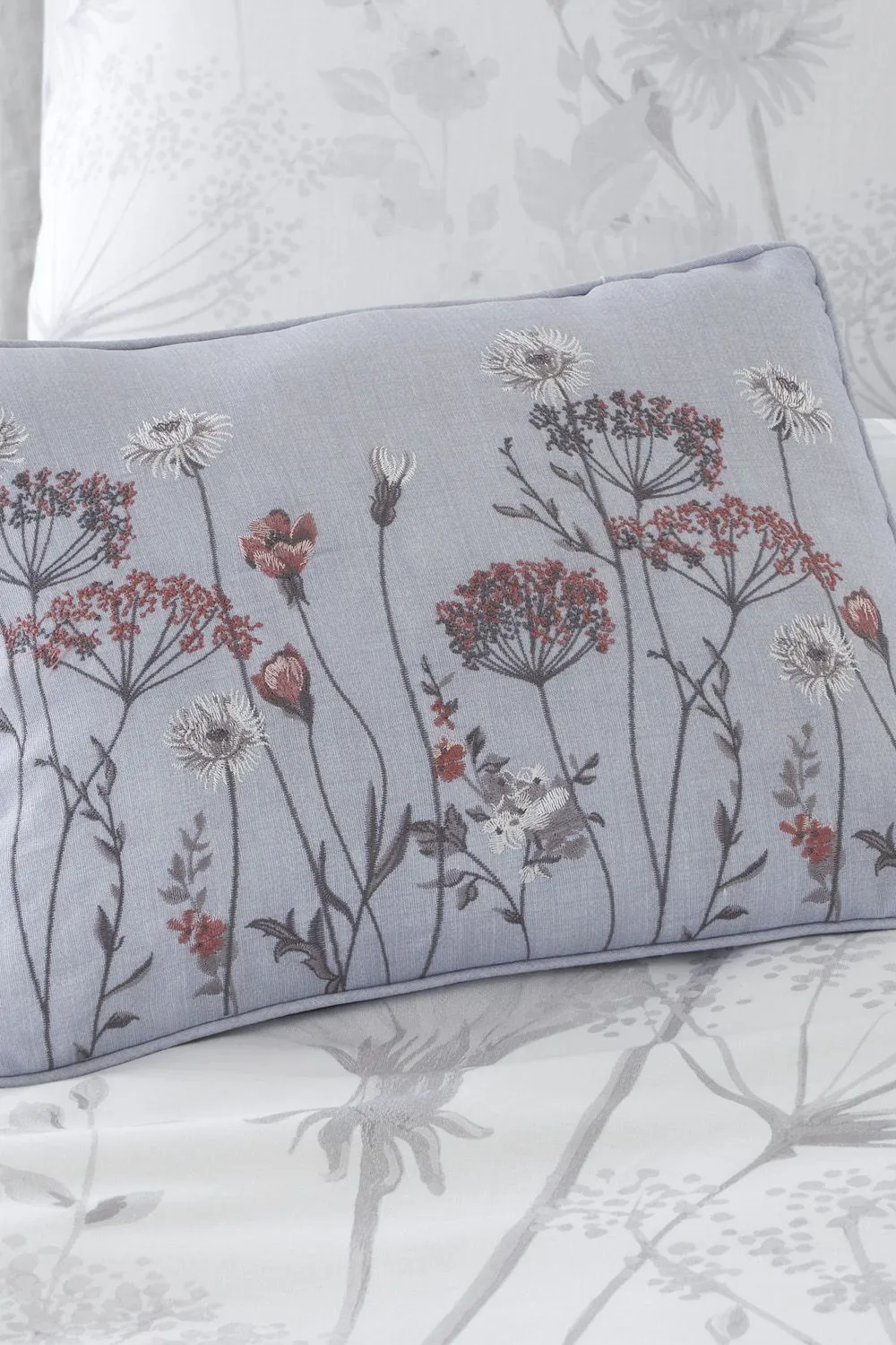 Catherine Lansfield 'Meadowsweet Floral' Cushion in Grey