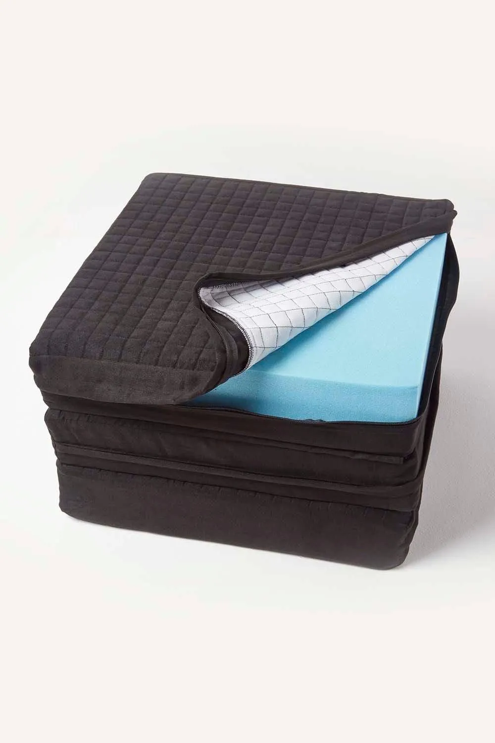 Homescapes Suede Orthopaedic Foam 3 Seater Booster Cushion in Black 2