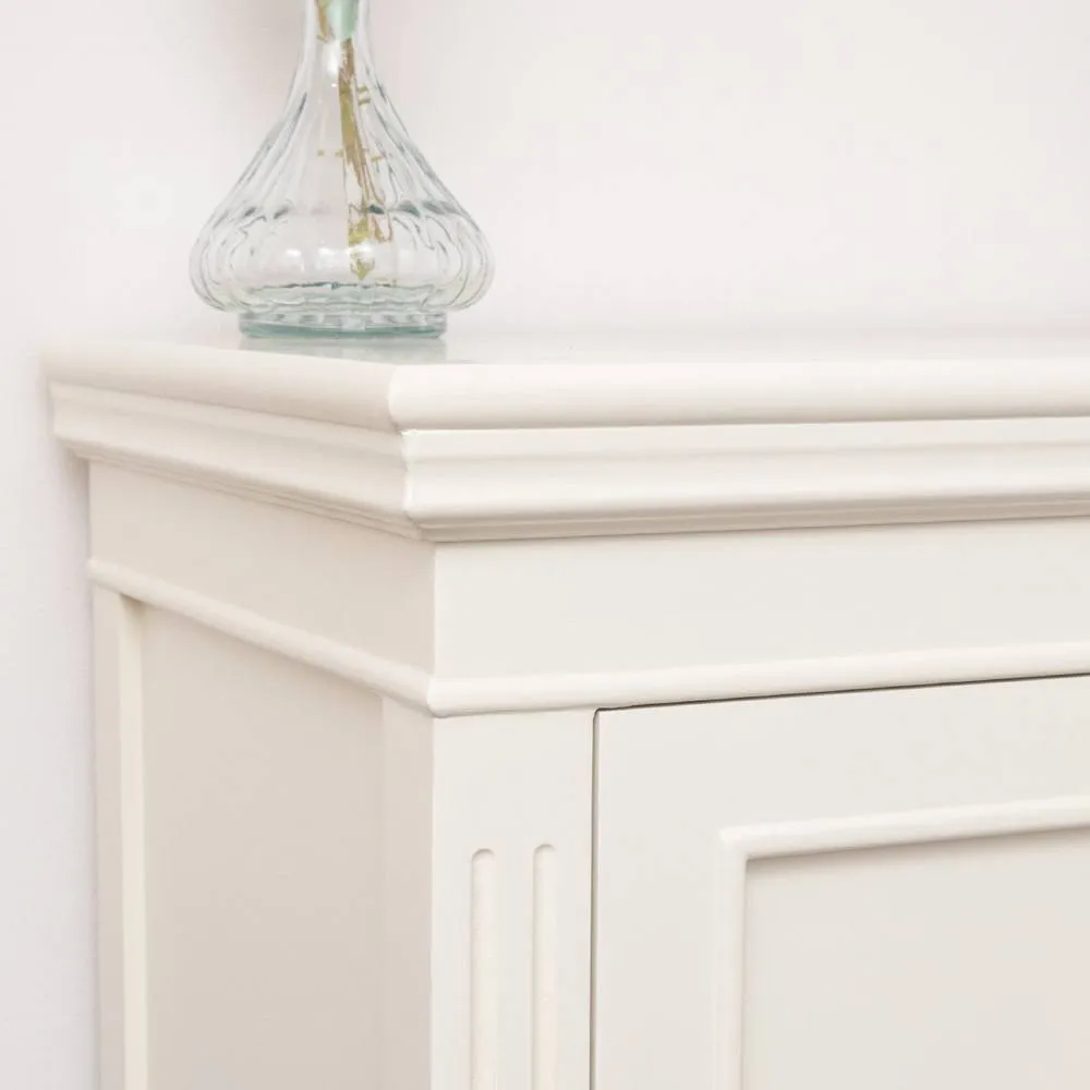 Melody Maison Wooden 3 Shelf Shoe Cabinet Storage Cupboard - Daventry Ivory Range 3