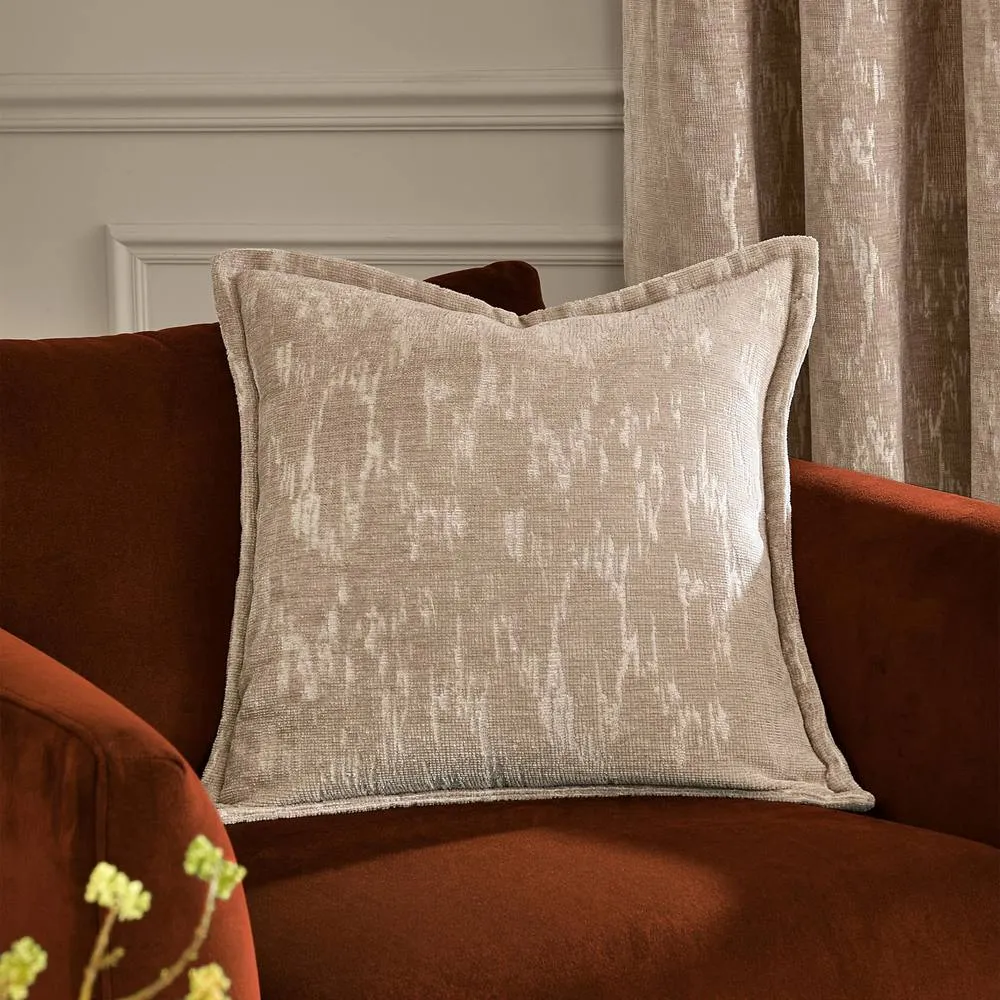 Paoletti Aurelio Chenille Jacquard Cushion in Beige 1