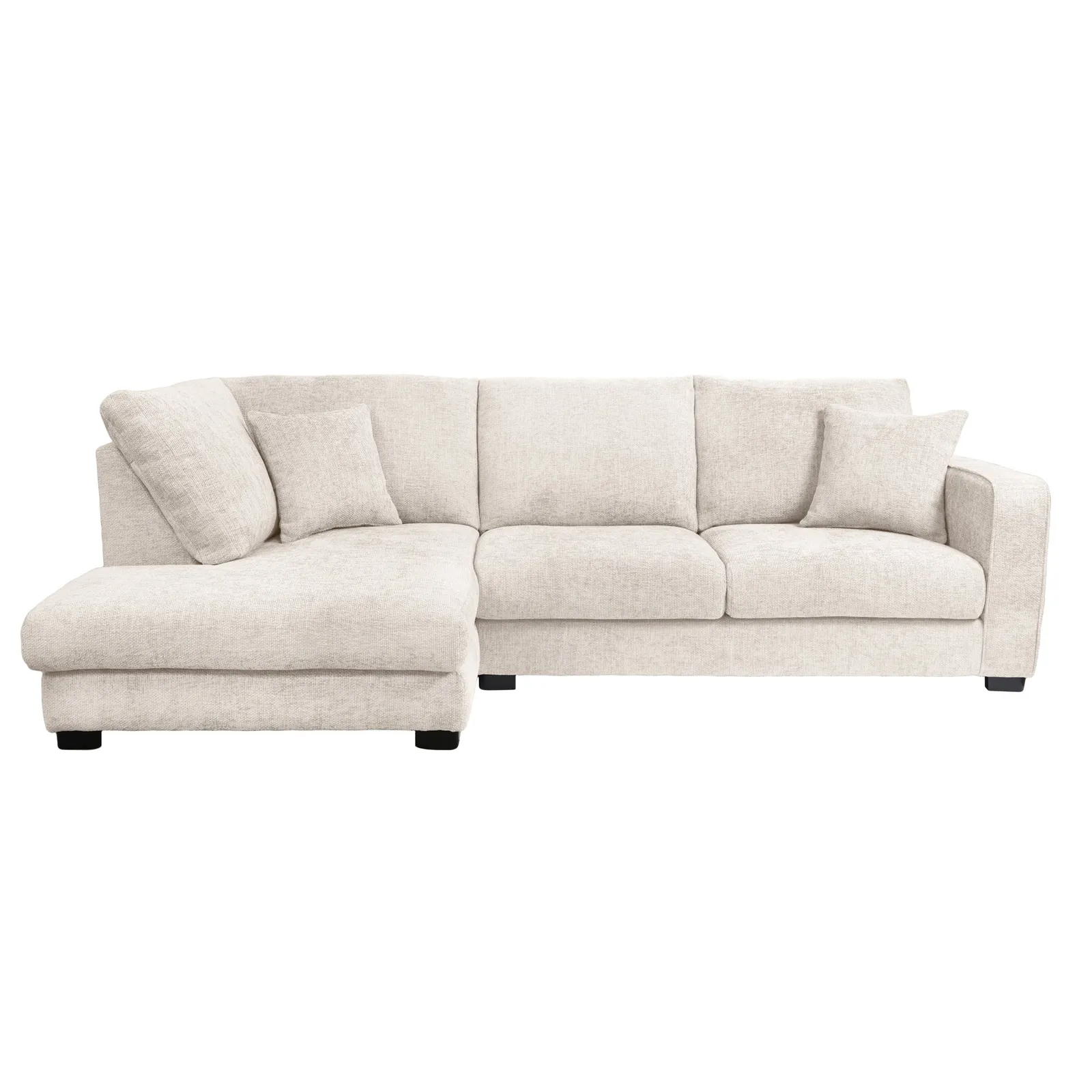 Carson Chunky Chenille Left Hand Corner Sofa Brown